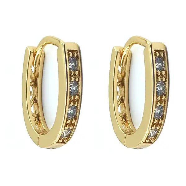 گوشواره زنانه ژوپینگ مدل حلقه نگین کد 3105