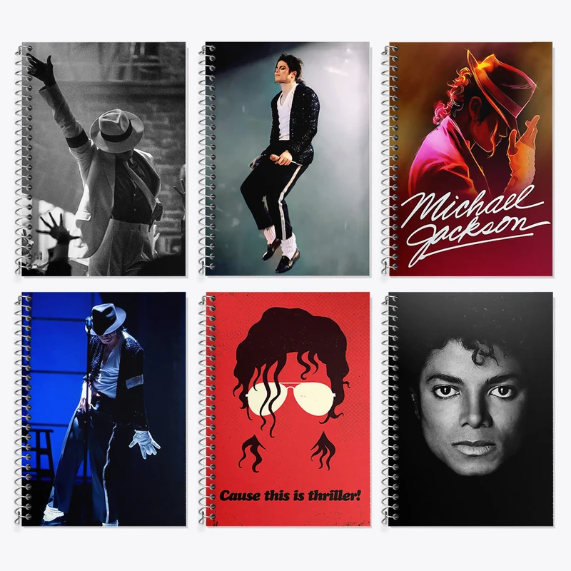 دفتر زبان 50 برگ خندالو مدل دو خط طرح مایکل جکسون (Michael Jackson) کد 530 مجموعه 6 عددی