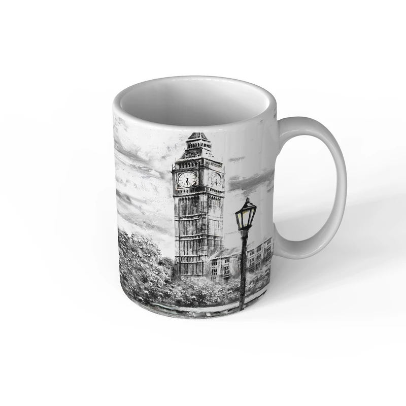 ماگ مدل MG1005 طرح نقاشی منظره خیابان لندن و برج بیگ بن