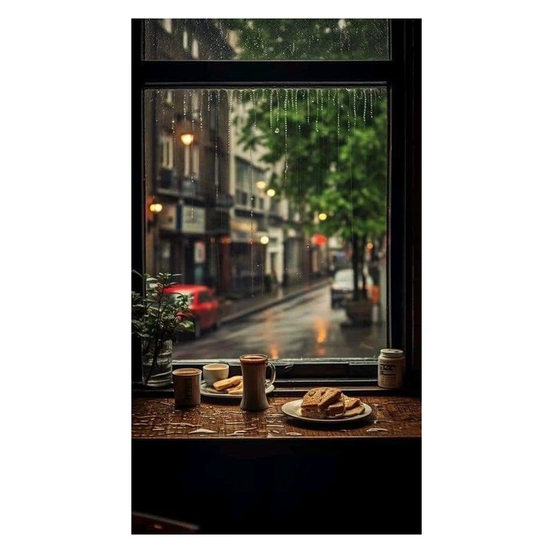 تابلو شاسی مدل کافه و قهوه کد CofRain