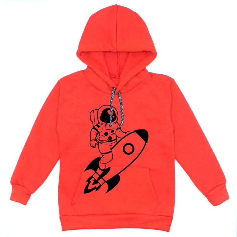 هودی پسرانه مدل فضانورد A36 رنگ قرمز