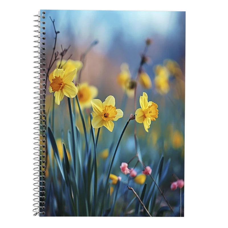 دفتر زبان 50 برگ مدوپد مدل دو خط طرح بهار کد DF13395