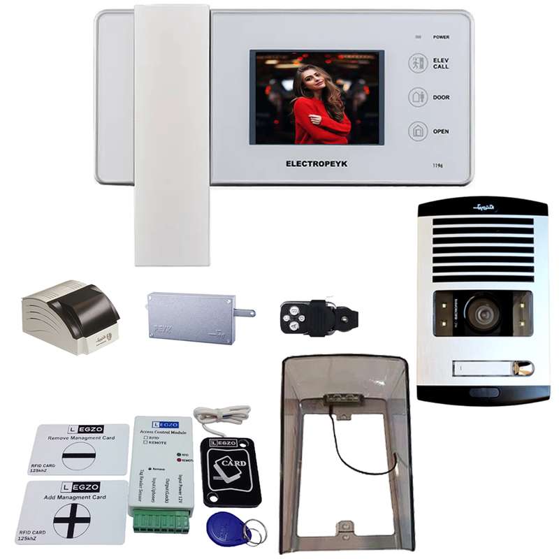 دربازکن تصویری الکتروپیک مدل FD1086/1196/White/1 یک واحدی باماژول ریموت دار