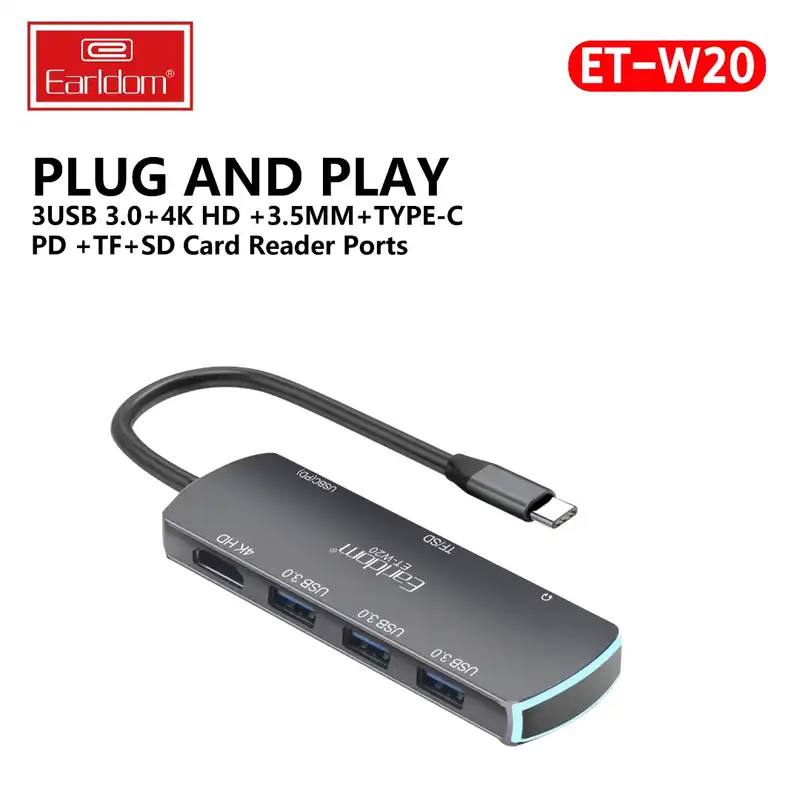 هاب 8 پورت USB-C ارلدام مدل ET-20W