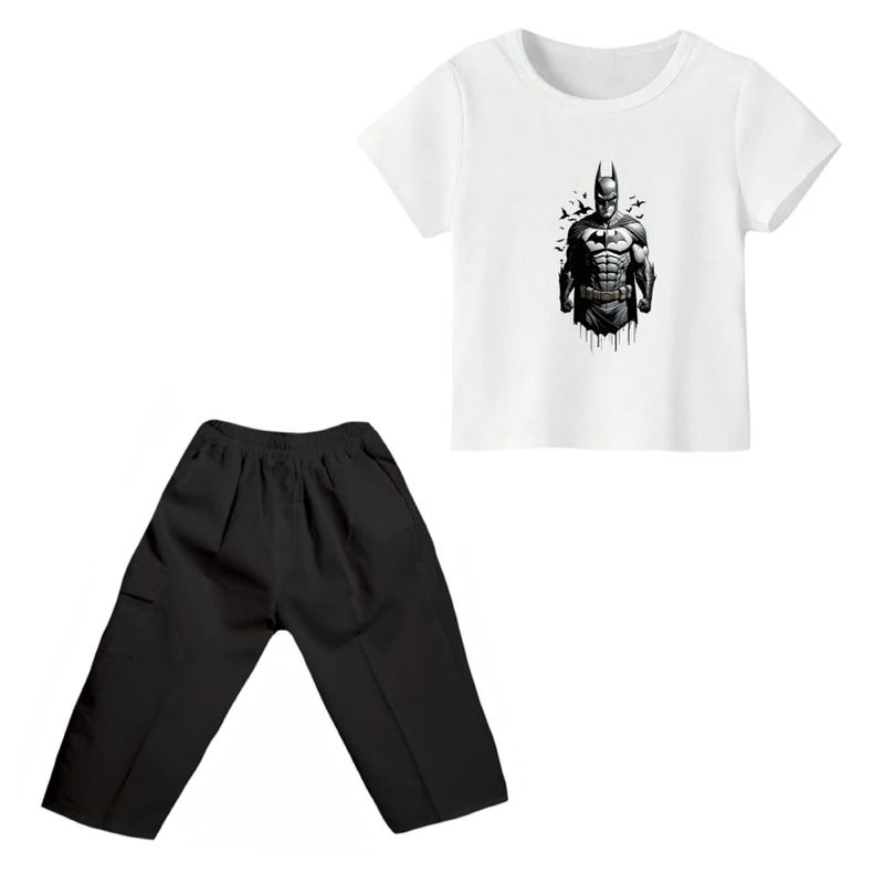 ست تی شرت و شلوارک پسرانه مدل بتمن کد ۷