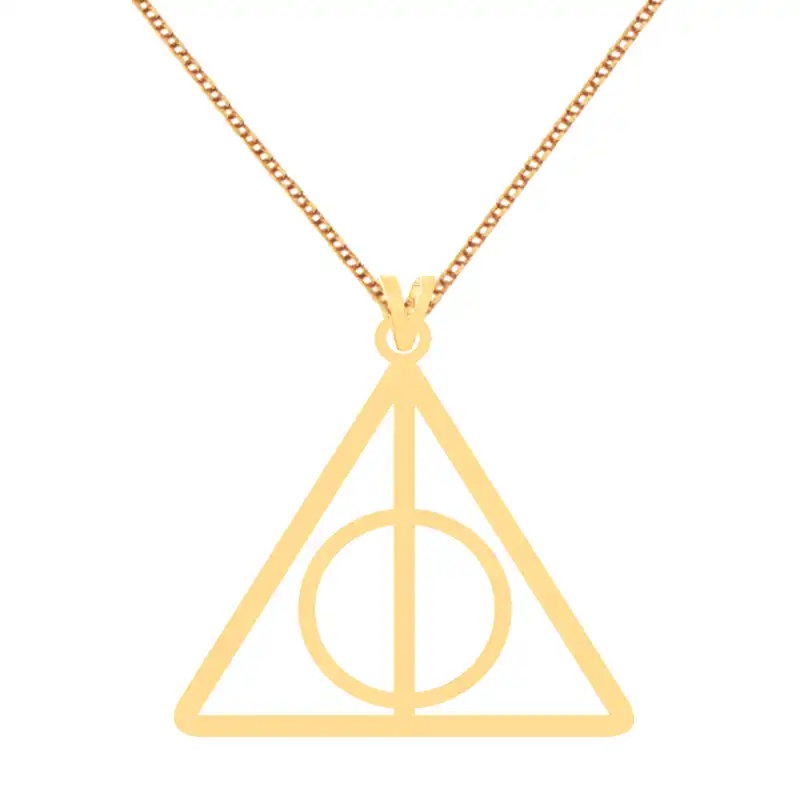 گردنبند طلا 18 عیار زنانه کرابو طرح هری پاتر و یادگاران مرگ مدل Kr70759