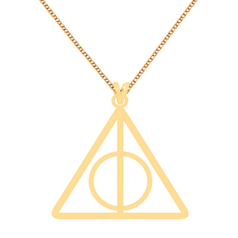 گردنبند طلا 18 عیار زنانه کرابو طرح هری پاتر و یادگاران مرگ مدل Kr70759 -  - 2