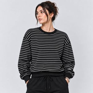 سویشرت زنانه دورس پنبه مدل راه راه