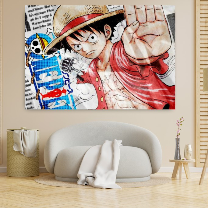 تابلو بوم طرح چرم مخمل مدل انیمه وان پس - One Piece کد SDM12112