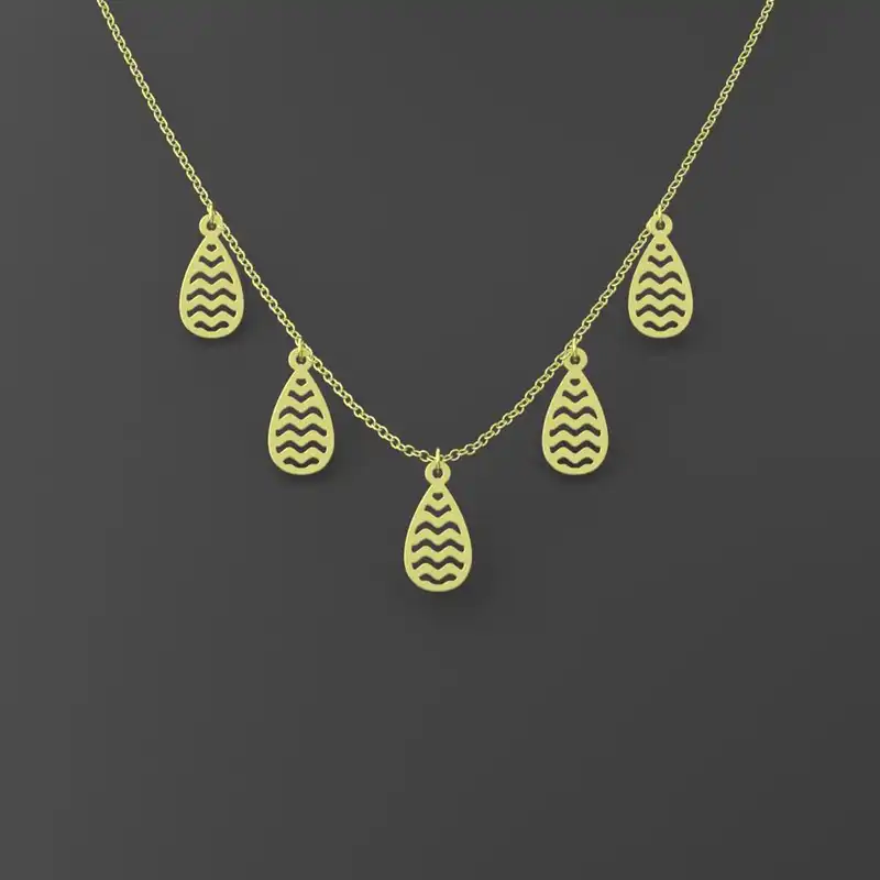 گردنبند طلا 18 عیار زنانه مدوپد مدل اشک کد RNA12857