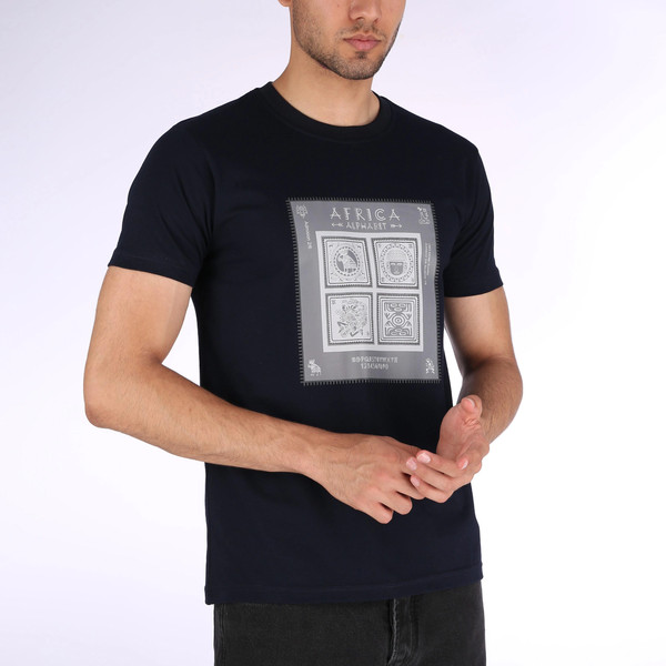 تیشرت آستین کوتاه مردانه مدل M117 رنگ سرمه ای