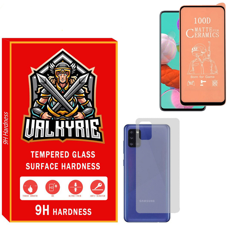 محافظ صفحه نمایش سرامیکی مات والکری مدل CRBKV_01 مناسب برای گوشی موبایل سامسونگ Galaxy A31 به همراه محافظ پشت گوشی