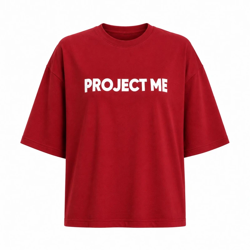 تی‌شرت زنانه باکسی مدل PROJECT Me
