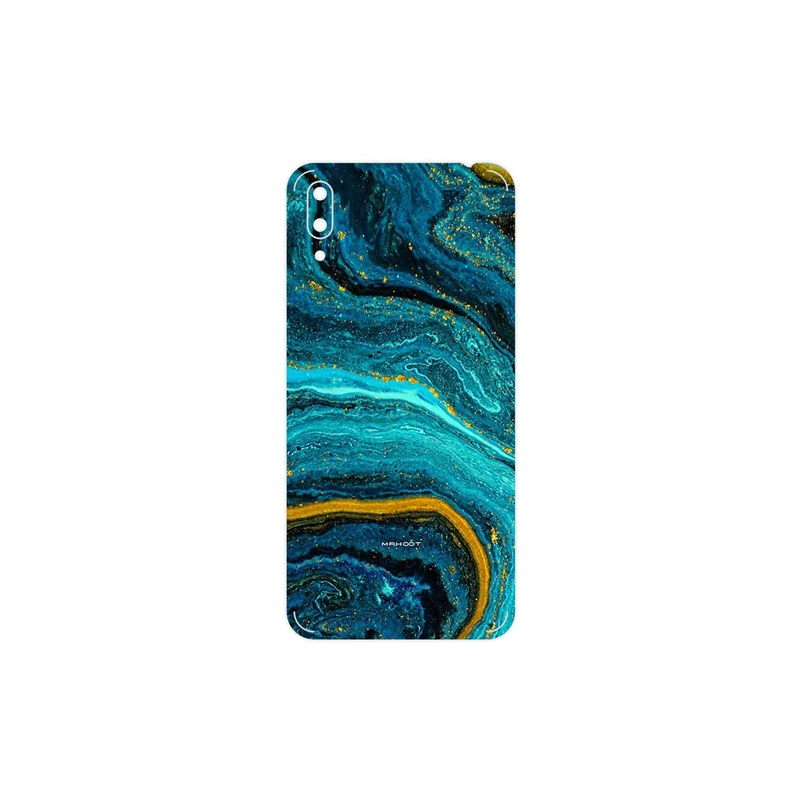 برچسب پوششی ماهوت مدل Turquoise marblewith golden streaks مناسب برای گوشی موبایل هوآوی Y7 Pro 2019