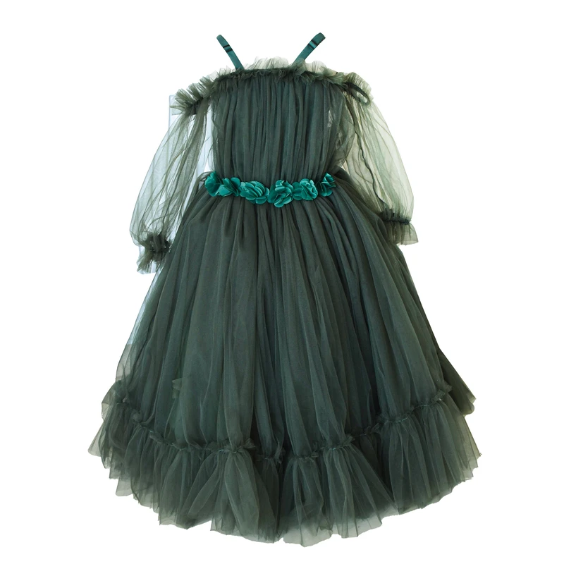 پیراهن آستین بلند یقه باز دخترانه مدل A002