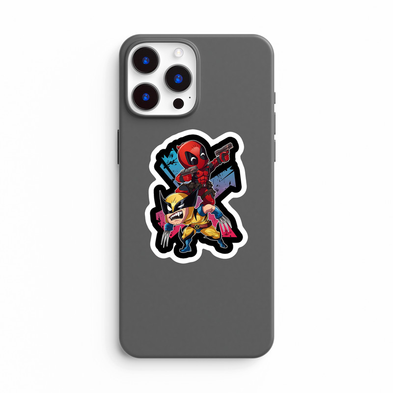 استیکر لپ تاپ و موبایل بووم طرح Marvel مدل Dead Pool.Wolverine کد ZX063