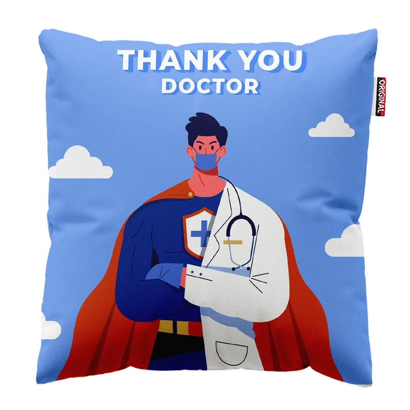 کوسن پاد آفرین مدل پزشک دکتر دانشجو پزشکی کد PK401691 سایز 40*40 سانتی متر