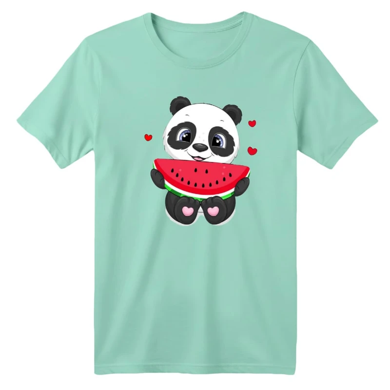 تی شرت آستین کوتاه بچگانه مدل پاندا هندوانه یلدایی کد 2