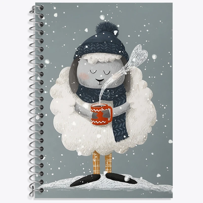 دفتر زبان 50 برگ خندالو مدل دو خط طرح گوسفند بامزه کد N4705