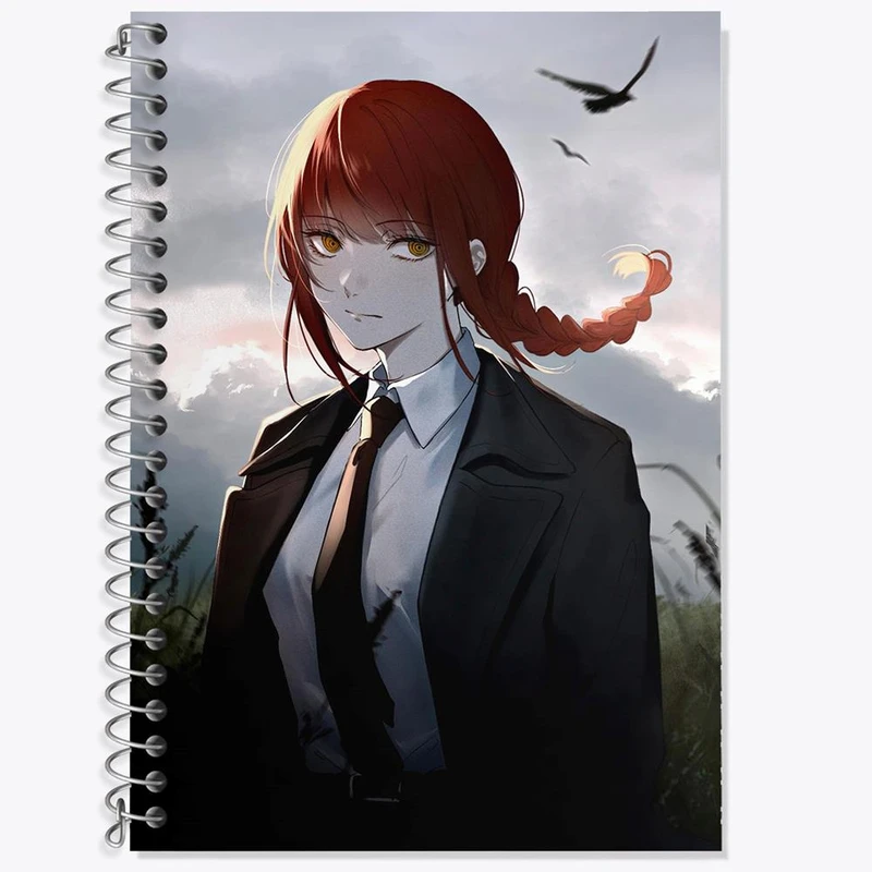 دفتر لغت 50 برگ خندالو مدل ماکیما انیمه مرد اره ای Chainsaw Man کد 22302