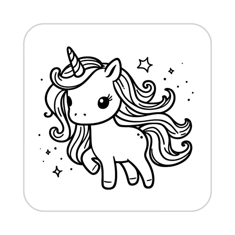 زیر لیوانی کاکتی طرح اسب تک شاخ و یونیکورن مدل mp31396