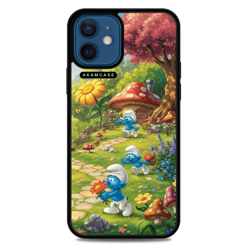 کاور آکام مدل AMC-WA12M-SMURFS-8 مناسب برای گوشی موبایل اپل iPhone 12 Mini