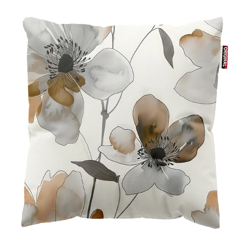 کوسن پاد آفرین مدل مینیمال طرح گل و برگ کد PK403249 سایز 40*40 سانتی متر