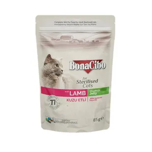 غذای پوچ گربه بوناسیبو مدل Lamb وزن 85 گرم
