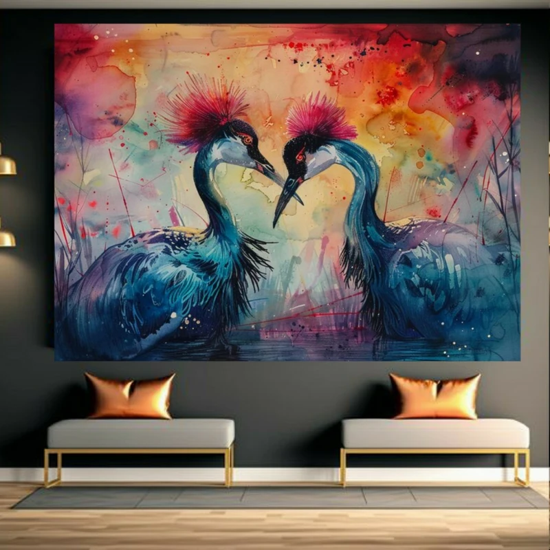 پوستر طرح مخمل نقاشی پرنده مدل طبیعت کد FP106033