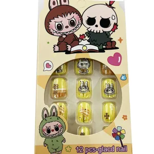 ناخن مصنوعی دست کودک مدل لبوبو بسته ۱۲ عددی