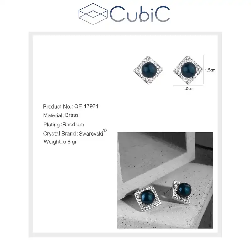 گوشواره زنانه کوبیک مدل QE-17961