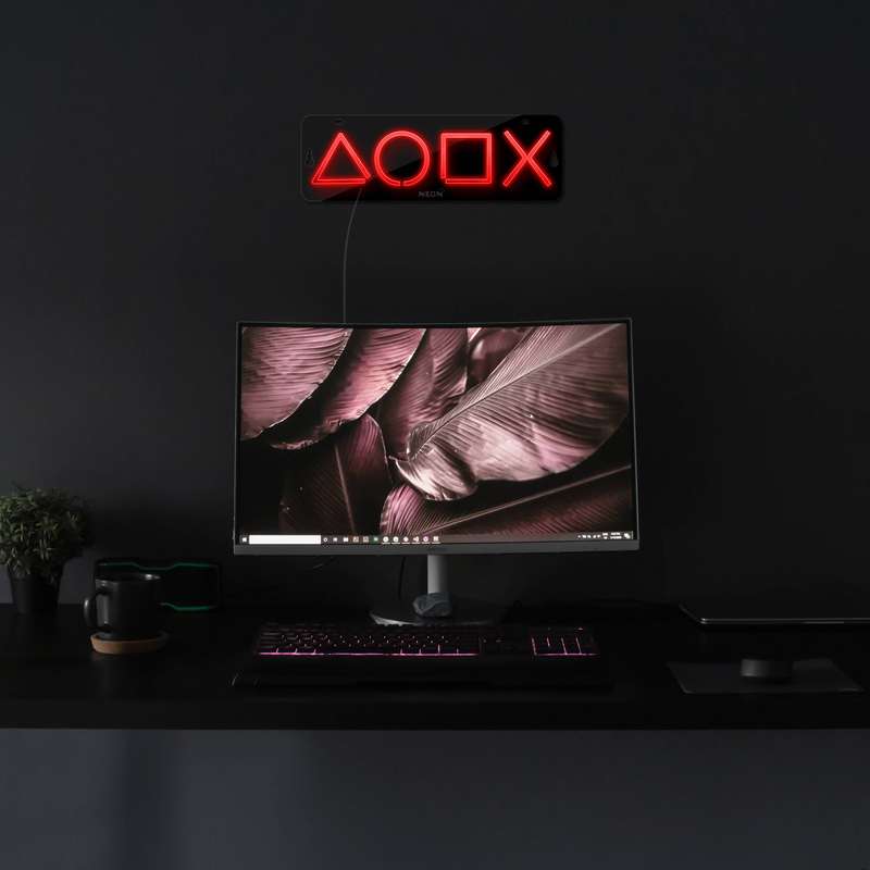 چراغ دیواری نئون دیزاین مدل Ps-Keys-BL_RD