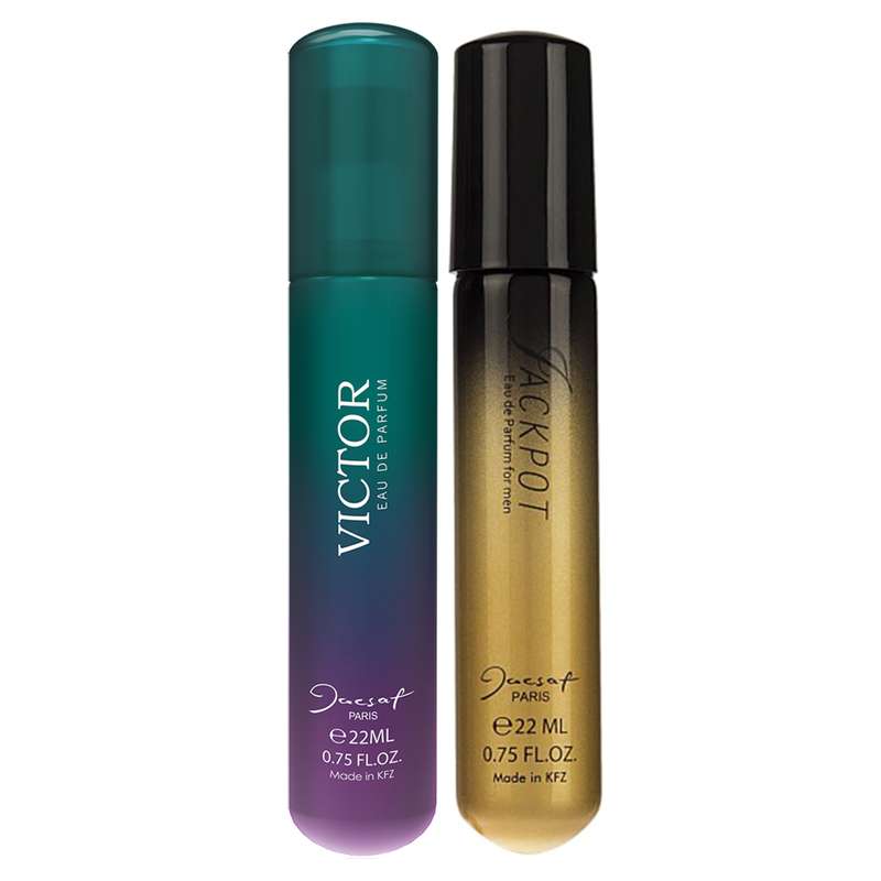 عطر جیبی مردانه ژک ساف مدل Victor حجم 22 میلی لیتر به همراه عطر جیبی مردانه مدل Jackpot حجم 20 میلی لیتر