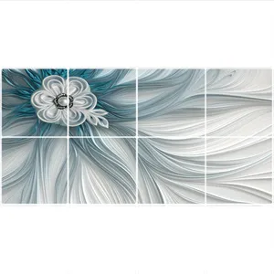 تایل سقفی طرح گل آبی کد  1688-8 سایز 60x60 سانتی متر مجموعه 8عددی