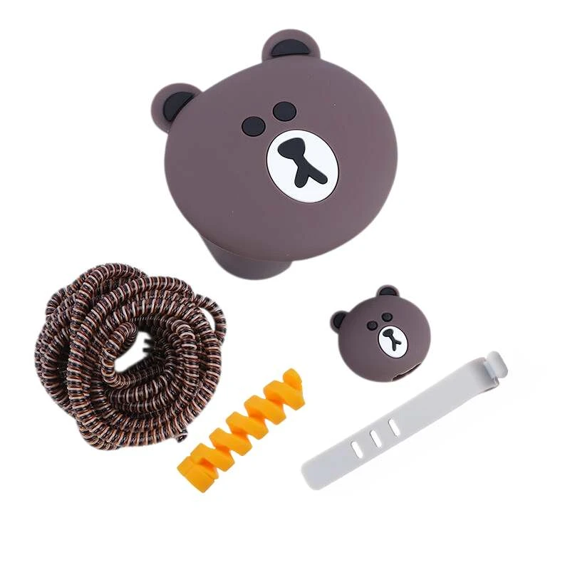 محافظ شارژر دیواری طرح خرس مدل Bear0 مناسب برای شارژر اپل 20 وات سه پین بسته 5 عددی 