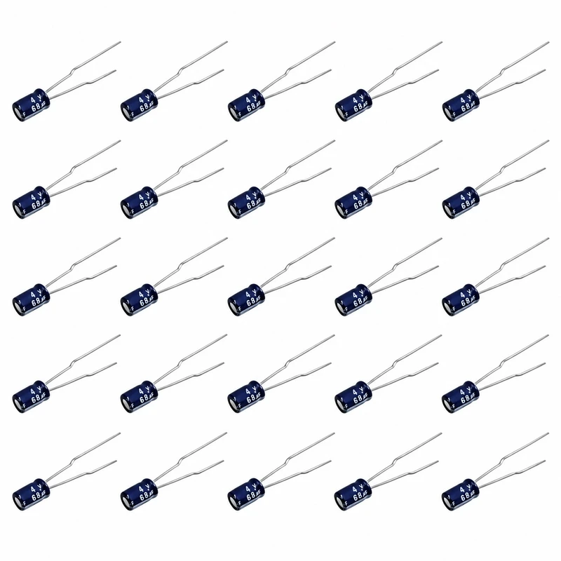خازن الکترولیتی 68 میکرو فاراد 4 ولت روبیکون مدل 68uF-4V بسته 25 عددی