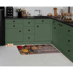 پادری مدل جلوسینکی سه لایه رویه مخمل طرح آشپزخانه کد A610 سایز 110x45 سانتی متر