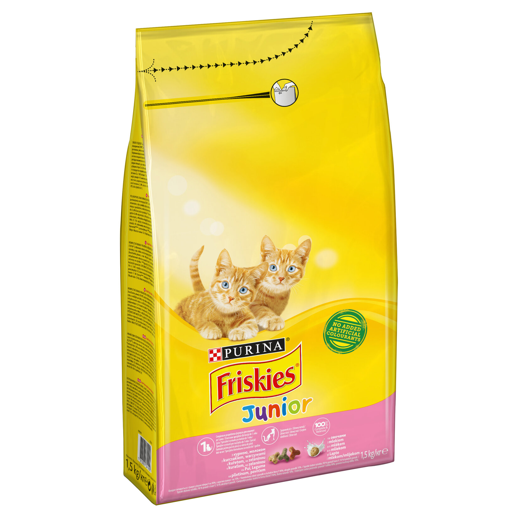 غذای خشک بچه گربه فریسکیز مدل chicken وزن 1.5 کیلوگرم
