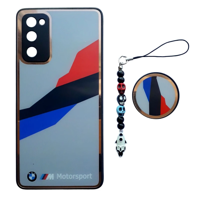 کاور طرح ماشین کد A11540 مناسب برای گوشی موبایل سامسونگ Galaxy S20 FE 4G / S20 FE 5G به همراه پایه نگهدارنده و بند آویز