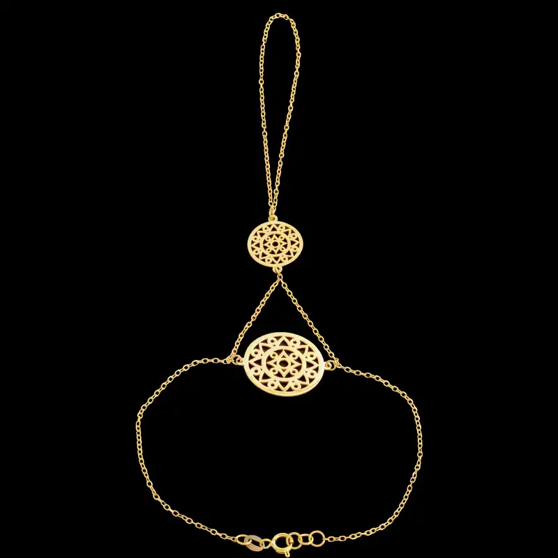 دستبند طلا 18 عیار زنانه طلای مستجابی مدل تمیمه کد M19