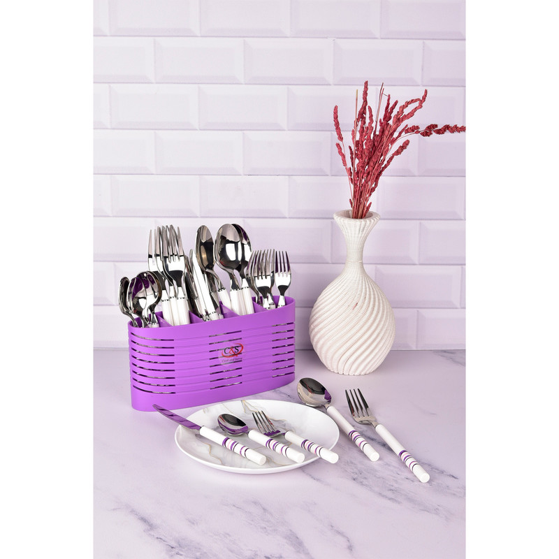 سرویس قاشق و چنگال 31 پارچه سی اند اس طرح گرد