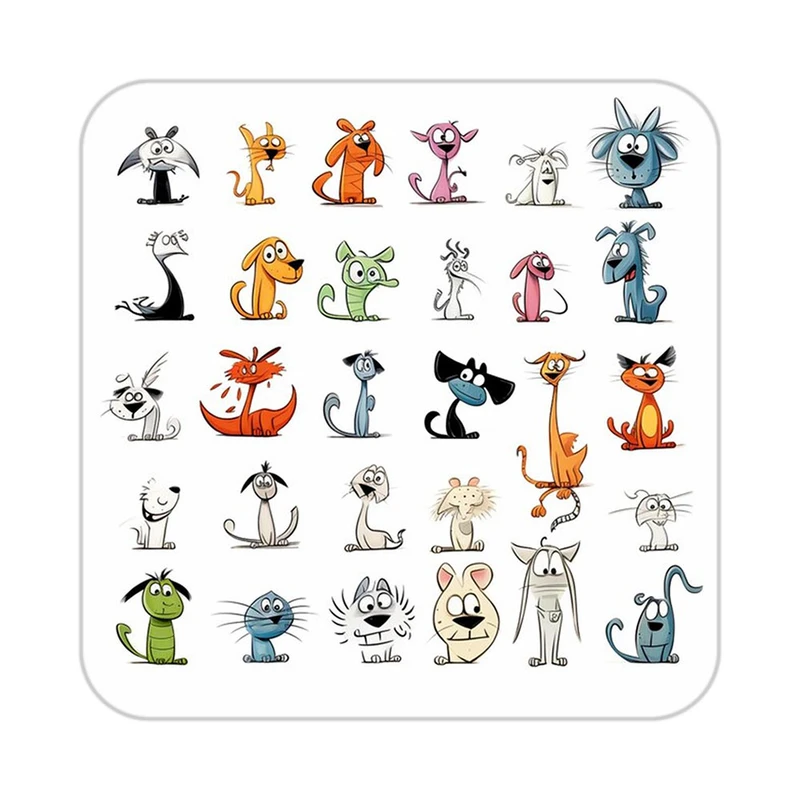 زیر لیوانی کاکتی طرح حیوانات کارتونی مدل mp27748