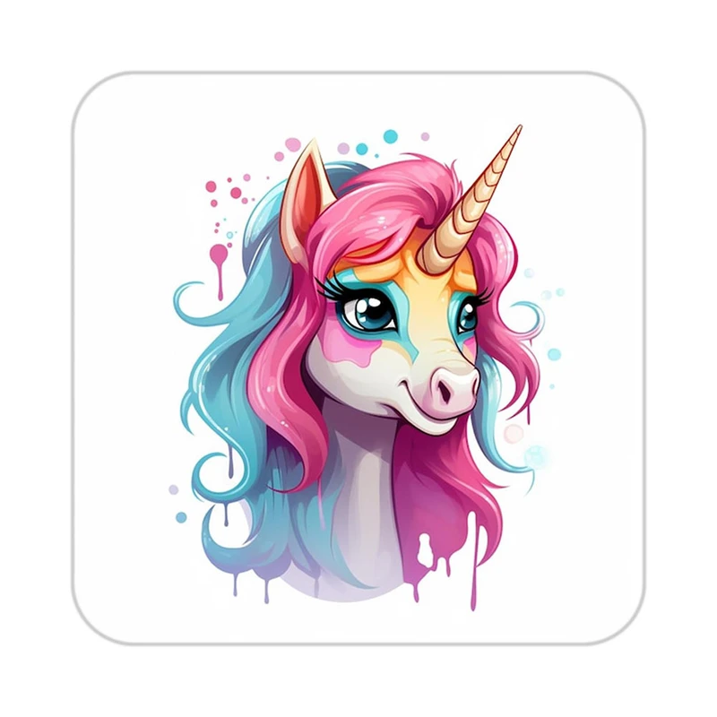 زیر لیوانی کاکتی طرح اسب تک شاخ و یونیکورن مدل mp29835