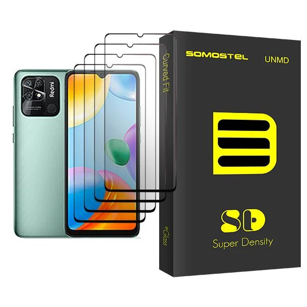 محافظ صفحه نمایش سوماستل مدل SD Glass MIX004 مناسب برای گوشی موبایل شیائومی Redmi 10C بسته چهار عددی
