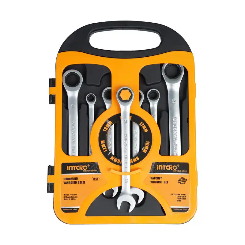 آچار یکسر تخت و یکسر رینگی اینتکرو  مدل IRN7 مجموعه 7 عددی