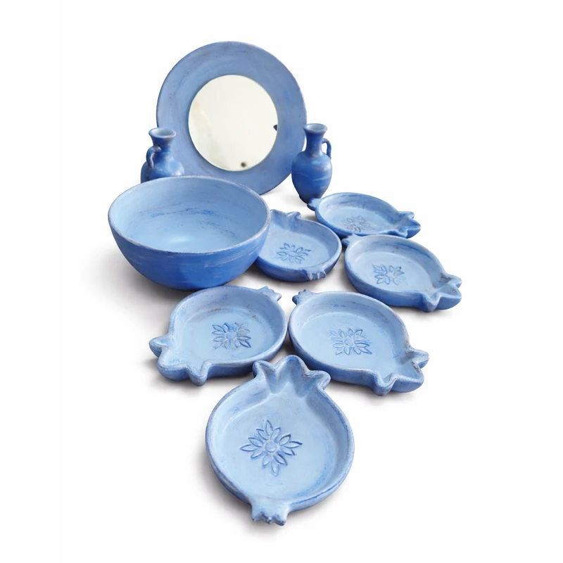 مجموعه ظروف هفت سین 10 پارچه مدل لاجورد