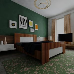 تخت‌خواب ملامینه دو نفره مدل سانچز سایز 164 * 206 سانتی‌متر