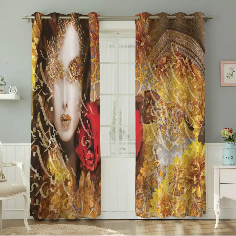 پرده نیروانا طرح سنتی مدل مخمل کد 5169سایز 140×280 سانتی متر