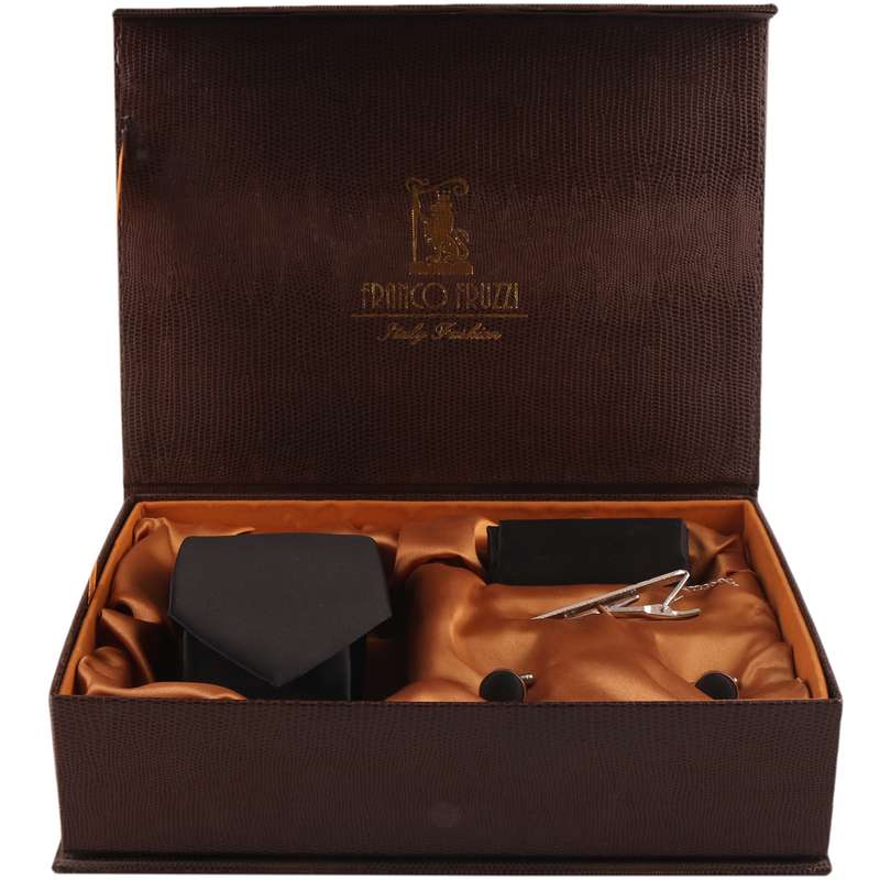 ست کراوات و دستمال جیب و دکمه سردست مردانه فرانکو فروزی مدل F-101877