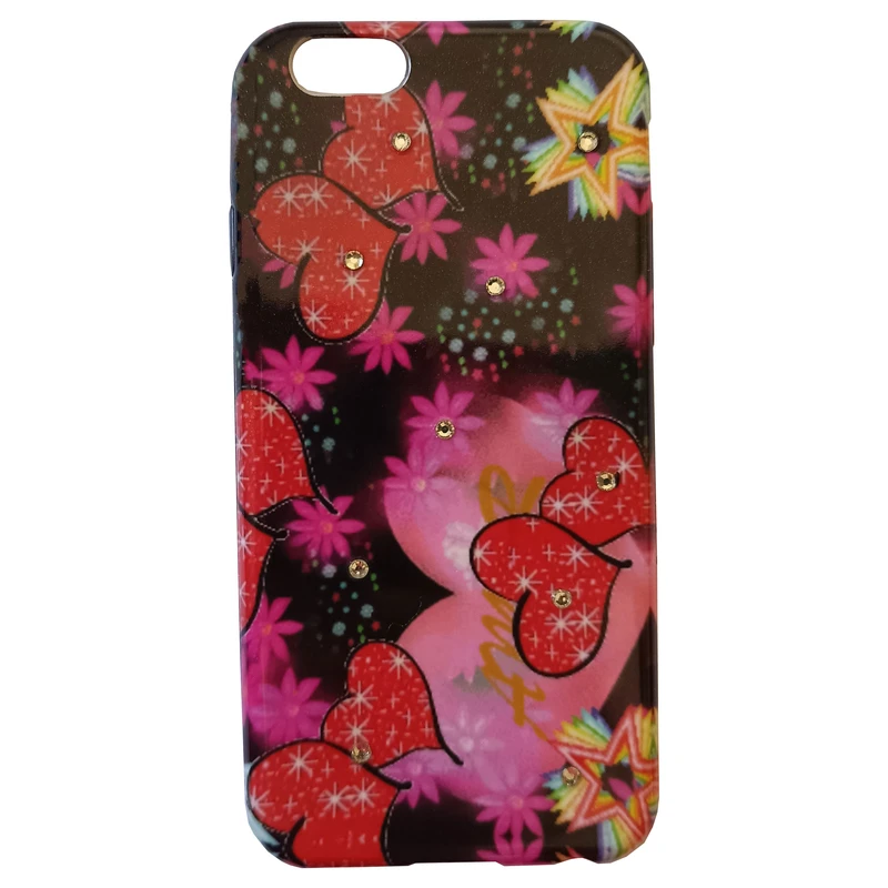 کاور مدل ژله ای طرح گل و قلب مناسب برای گوشی موبایل اپل iPhone 6/6S